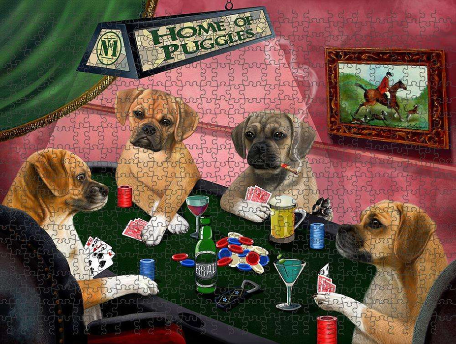 Home of Puggle 4 Dogs Playing Poker Puzzle with Photo Tin PUZL84548
