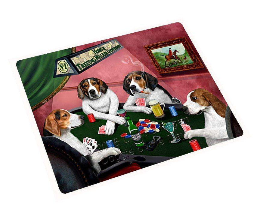 Home of Treeing Walker Coonhounds 4 Dogs Playing Poker Tempered Cutting Board