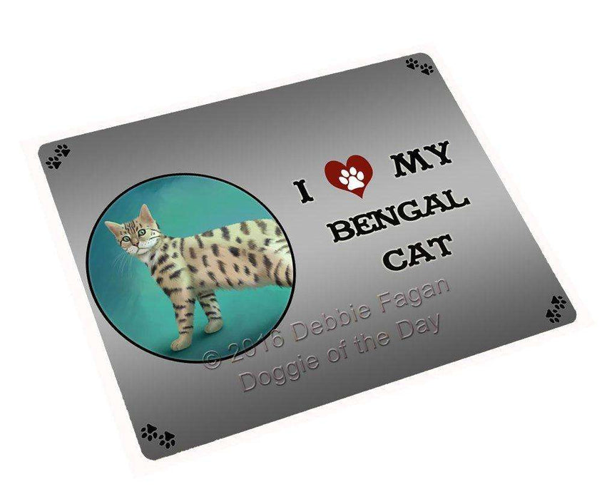 I Love My Bengal Cat Tempered Cutting Board (Small)