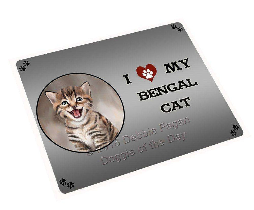 I Love My Bengal Cat Tempered Cutting Board (Small)