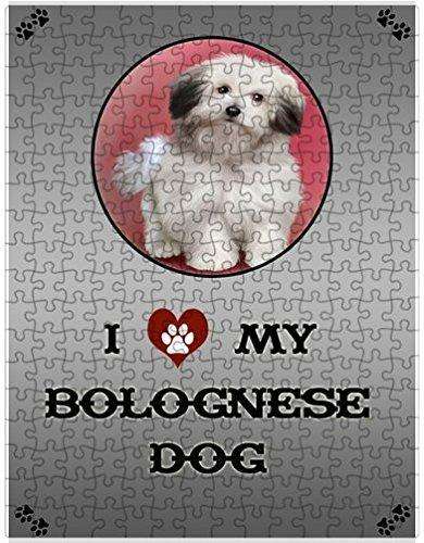 I Love My Bolognese Dog Puzzle with Photo Tin