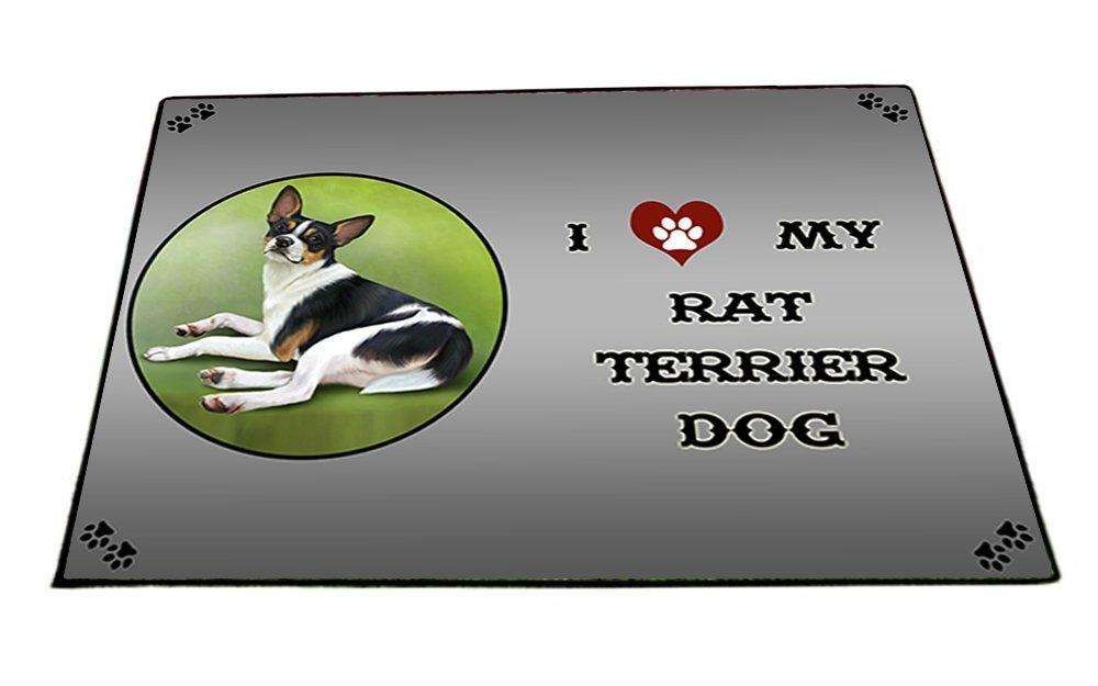 I Love My Rat Terrier Dog Indoor/Outdoor Floormat