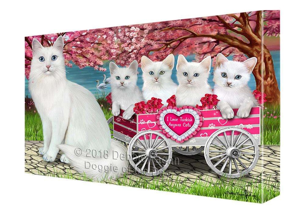 I Love Turkish Angora Cats in a Cart Canvas Print Wall Art Décor CVS105785