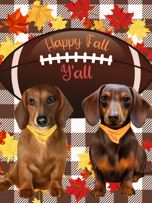 Custom Digital Painting Art Photo Personalized Dog Cat in Happy Fall Y'all Background