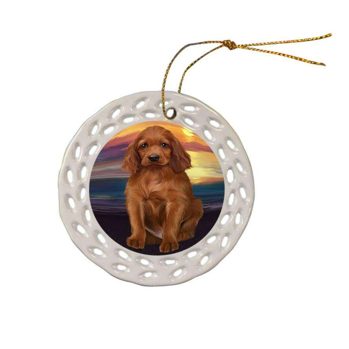 Irish Setter Dog Ceramic Doily Ornament DPOR52784
