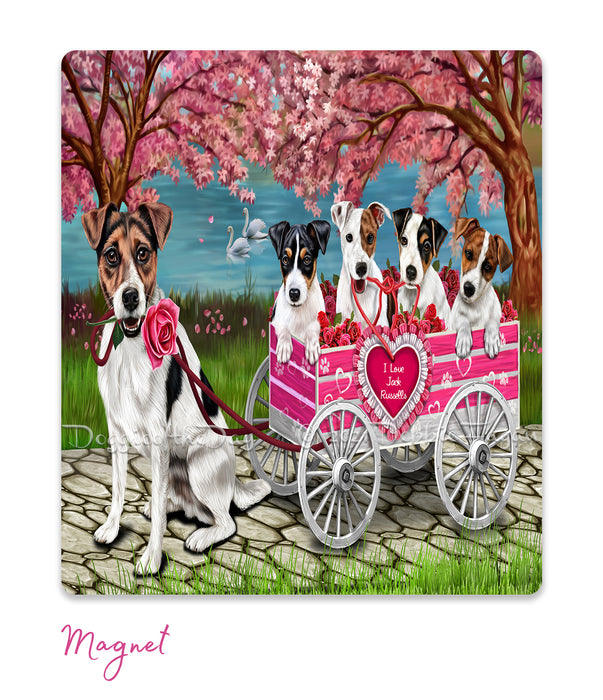Mother's Day Gift Basket Jack Russell Dogs Blanket, Pillow, Coasters, Magnet, Coffee Mug and Ornament