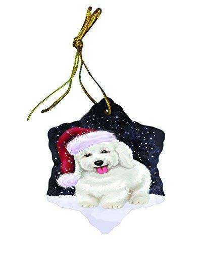 Let It Snow Bichon Frise Dog Christmas Star Ornament POR2615
