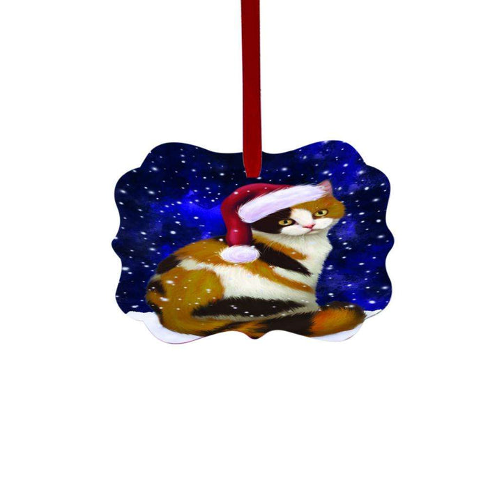 Let it Snow Christmas Holiday British Shorthair Cat Double-Sided Photo Benelux Christmas Ornament LOR48496