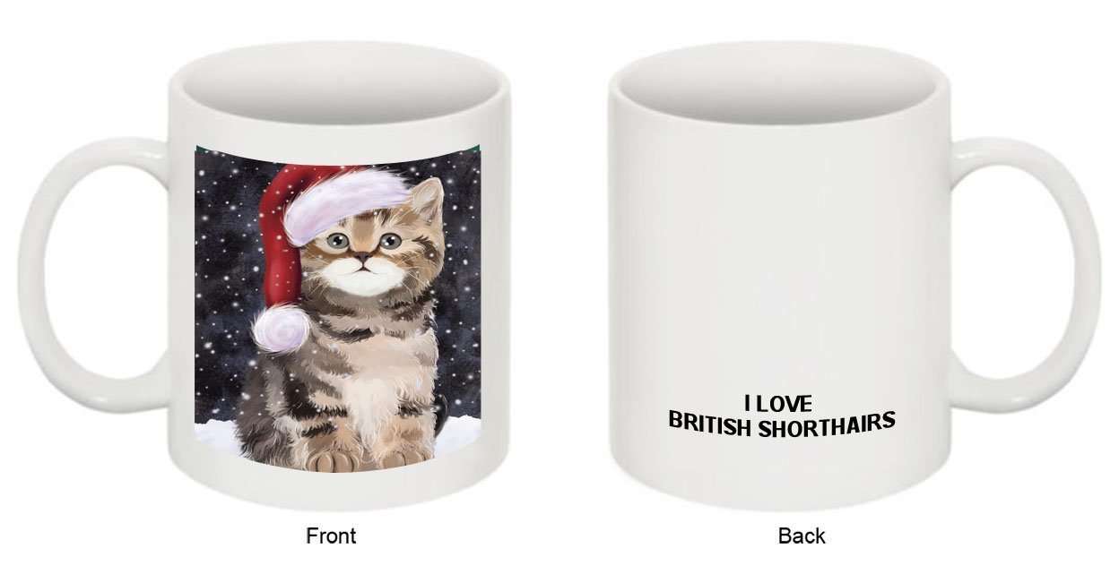Let It Snow Happy Holidays British Shorthair Cat Christmas Mug CMG0420