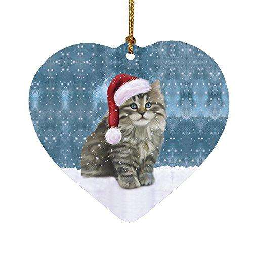 Let It Snow Persian Cat Christmas Heart Ornament POR2033