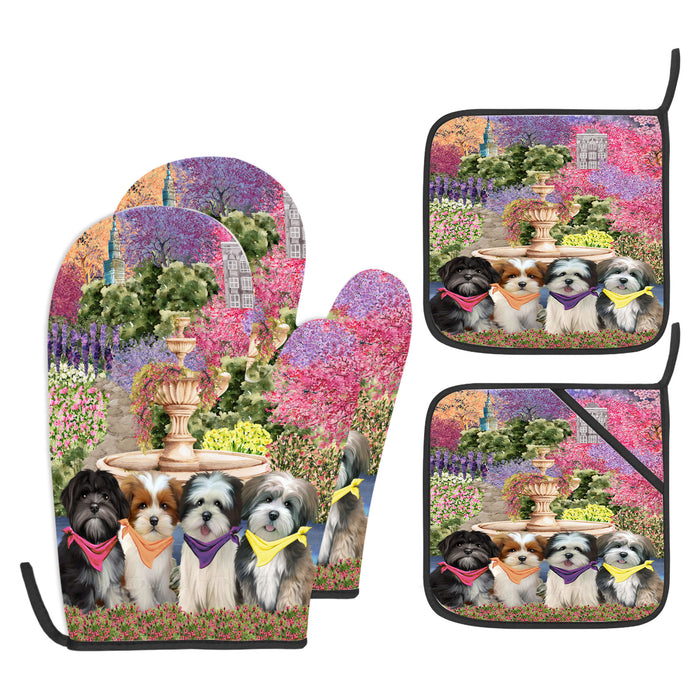 Lhasa Apso Oven Mitts and Pot Holder, Explore a Variety of Designs, Custom, Kitchen Gloves for Cooking with Potholders, Personalized, Dog and Pet Lovers Gift