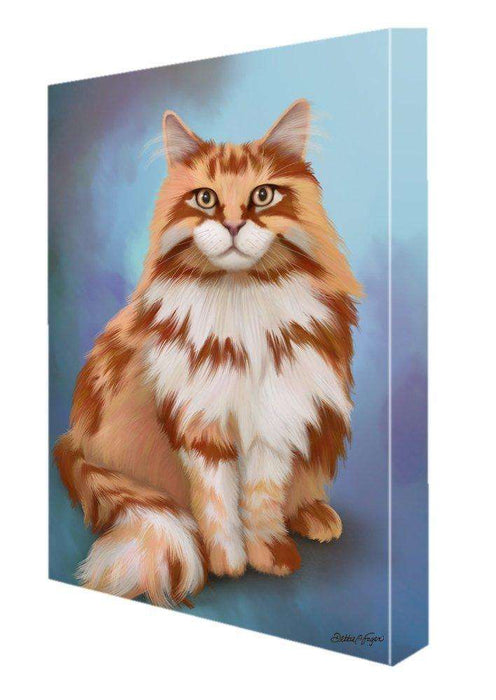Maine Coon Cat Painting Printed on Canvas Wall Art Signed