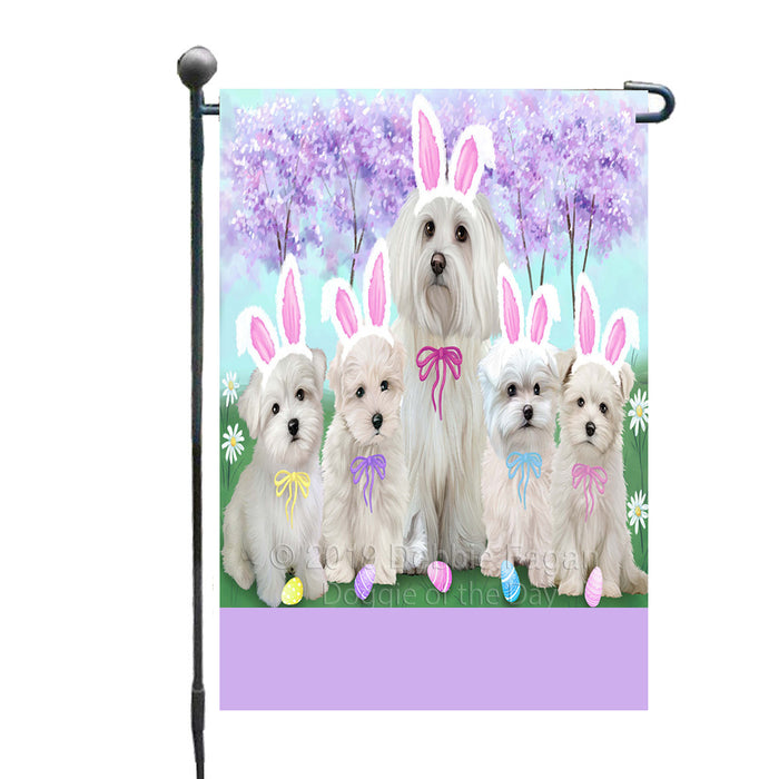 Personalized Easter Holiday Maltese Dogs Custom Garden Flags GFLG-DOTD-A58919
