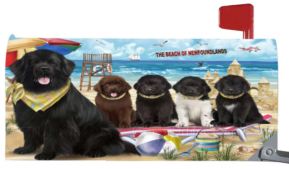 Pet Friendly Newfoundland Dog Magnetic Mailbox Cover Both Sides Pet Theme Printed Decorative Letter Box Wrap Case Postbox Thick Magnetic Vinyl Material
