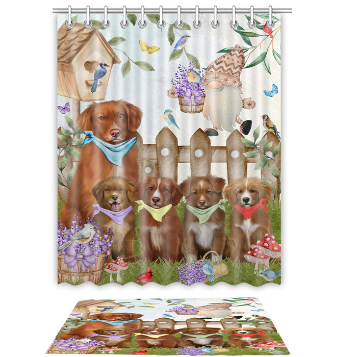 Nova Scotia Duck Tolling Retriever Shower Curtain & Bath Mat Set - Explore a Variety of Personalized Designs - Custom Rug and Curtains with hooks for Bathroom Decor - Pet and Dog Lovers Gift