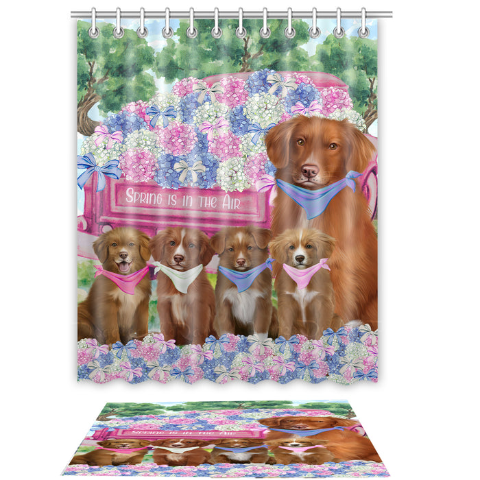 Nova Scotia Duck Tolling Retriever Shower Curtain & Bath Mat Set - Explore a Variety of Personalized Designs - Custom Rug and Curtains with hooks for Bathroom Decor - Pet and Dog Lovers Gift