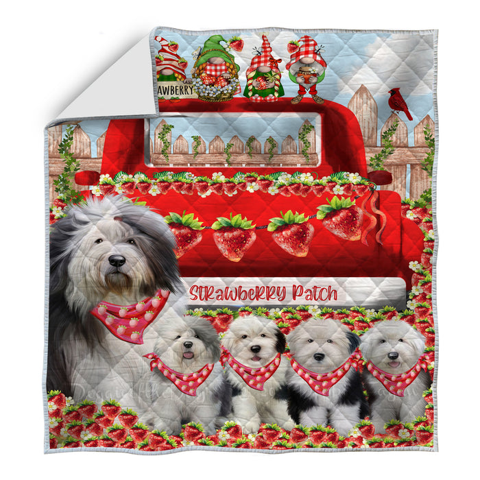 Old English Sheepdog Bedding Quilt, Bedspread Coverlet Quilted, Explore a Variety of Designs, Custom, Personalized, Pet Gift for Dog Lovers