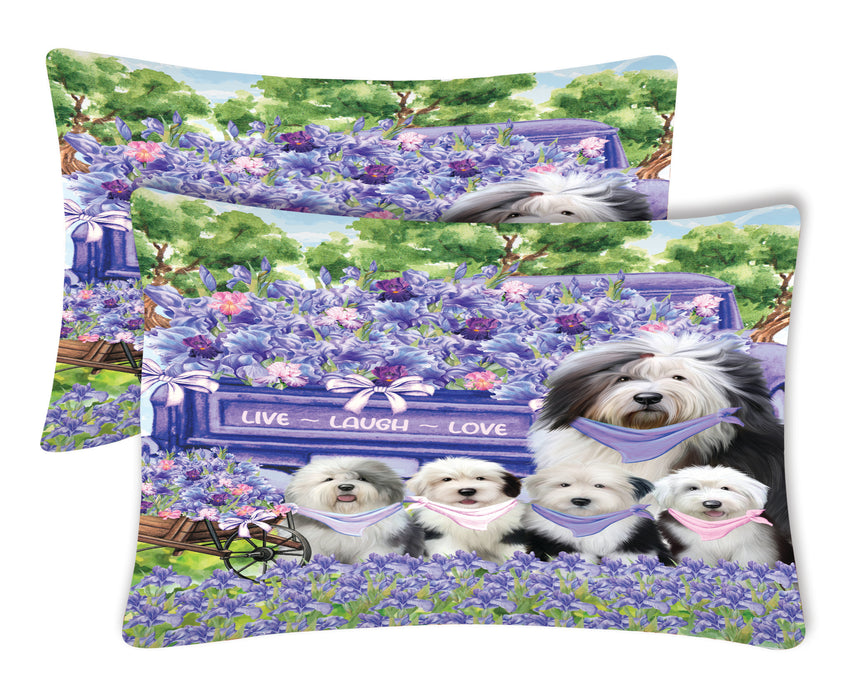 Old English Sheepdog Pillow Case: Explore a Variety of Designs, Custom, Standard Pillowcases Set of 2, Personalized, Halloween Gift for Pet and Dog Lovers