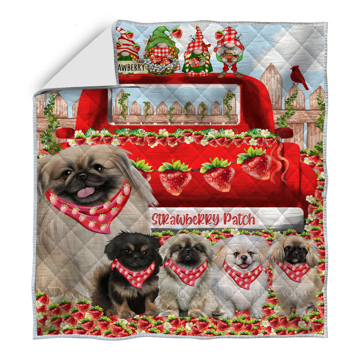 Pekingese Bedding Quilt, Bedspread Coverlet Quilted, Explore a Variety of Designs, Custom, Personalized, Pet Gift for Dog Lovers