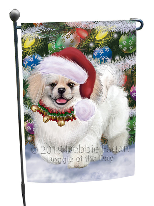 Chistmas Trotting in the Snow Pekingese Dog Garden Flags Outdoor Decor for Homes and Gardens Double Sided Garden Yard Spring Decorative Vertical Home Flags Garden Porch Lawn Flag for Decorations GFLG68512