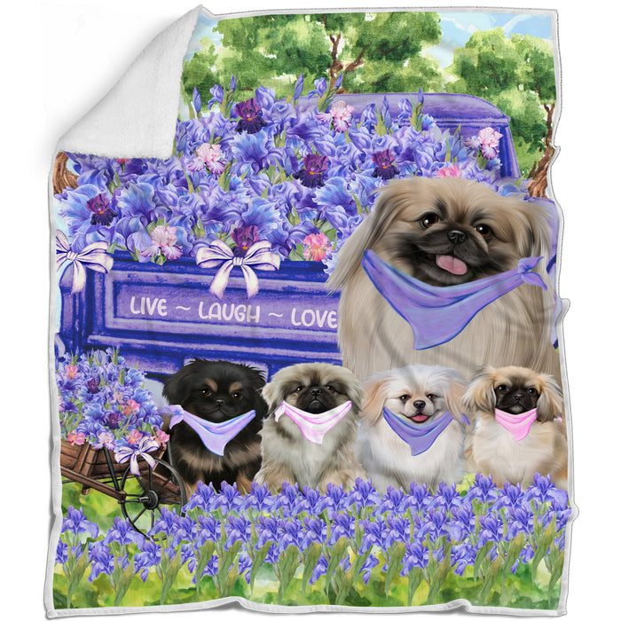 Pekingese Blanket: Explore a Variety of Designs, Personalized, Custom Bed Blankets, Cozy Sherpa, Fleece and Woven, Dog Gift for Pet Lovers