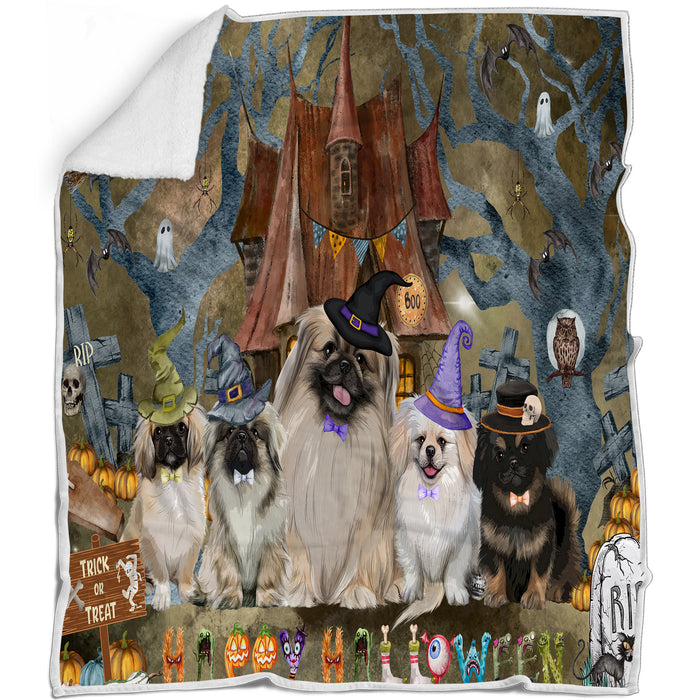 Pekingese Blanket: Explore a Variety of Designs, Custom, Personalized Bed Blankets, Cozy Woven, Fleece and Sherpa, Gift for Dog and Pet Lovers