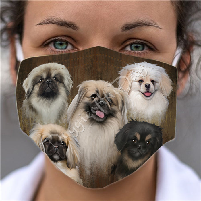 Rustic Pekingese Dogs Face Mask FM50073
