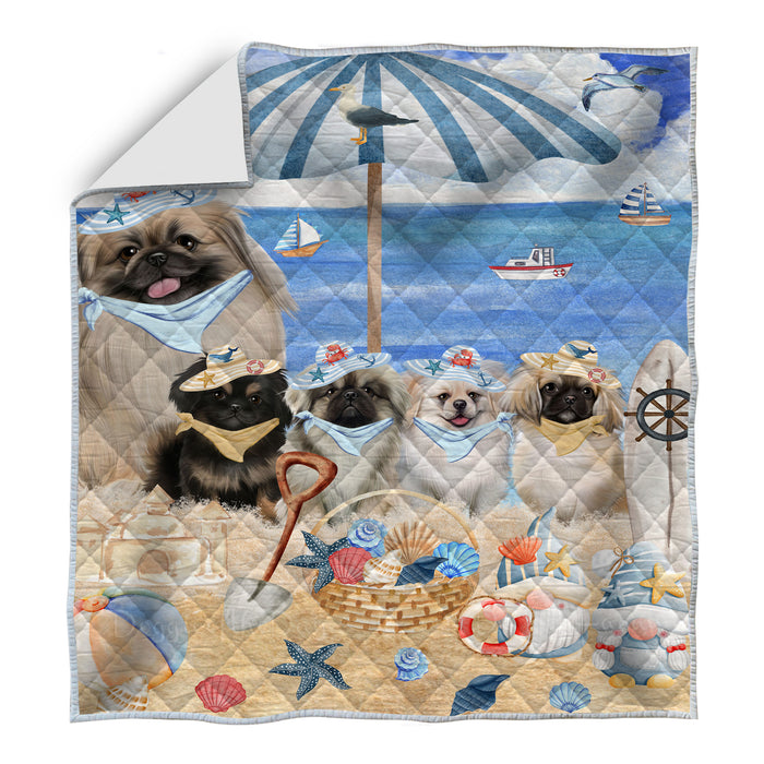 Pekingese Bedding Quilt, Bedspread Coverlet Quilted, Explore a Variety of Designs, Custom, Personalized, Pet Gift for Dog Lovers