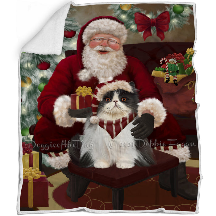 Santa's Christmas Surprise Persian Cat Blanket BLNKT142318