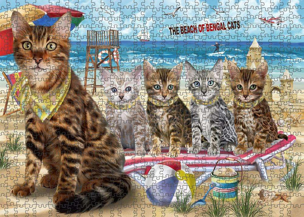 Pet Friendly Beach Bengal Cat Puzzle with Photo Tin PUZL58719