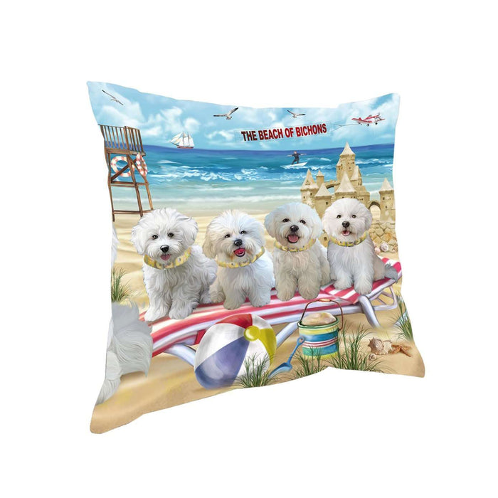 Pet Friendly Beach Bichon Frises Dog Pillow PIL50324