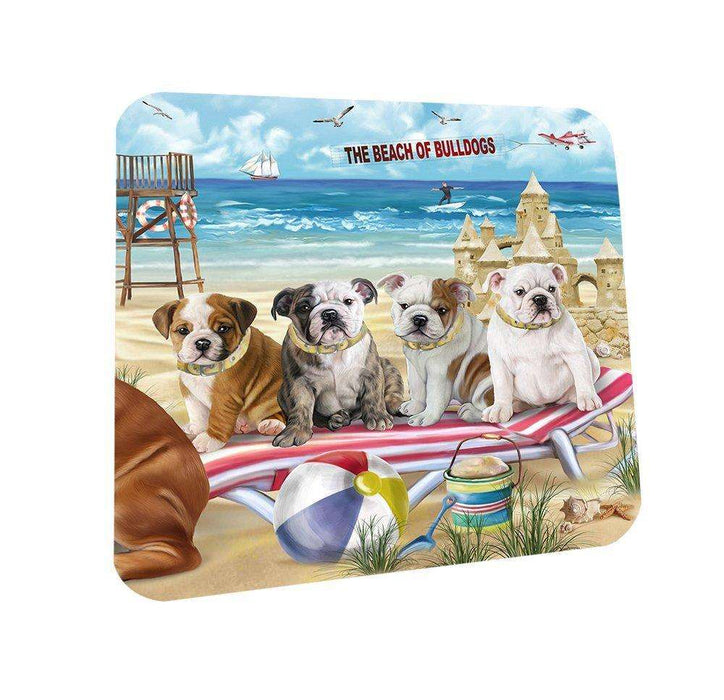 Pet Friendly Beach Bulldogs Coasters Set of 4 CST48582