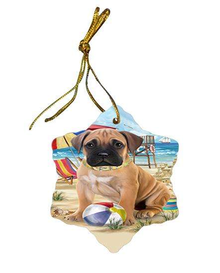 Pet Friendly Beach Bullmastiff Dog Star Porcelain Ornament SPOR50012