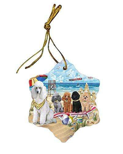 Pet Friendly Beach Poodles Dog Star Porcelain Ornament SPOR48657