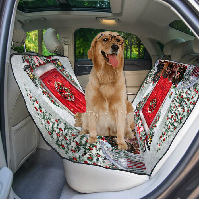 Christmas Holiday Welcome Red Door Dachshund Dog Pet Back Car Seat Cover