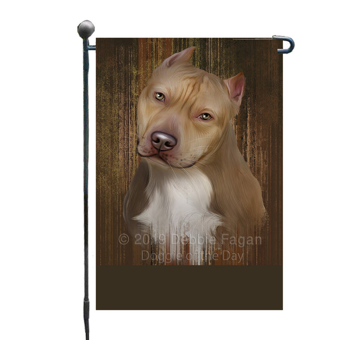 Personalized Rustic Pit Bull Dog Custom Garden Flag GFLG63586