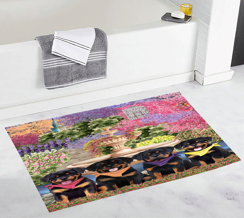 Rottweiler Bath Mat: Non-Slip Bathroom Rug Mats, Custom, Explore a Variety of Designs, Personalized, Gift for Pet and Dog Lovers