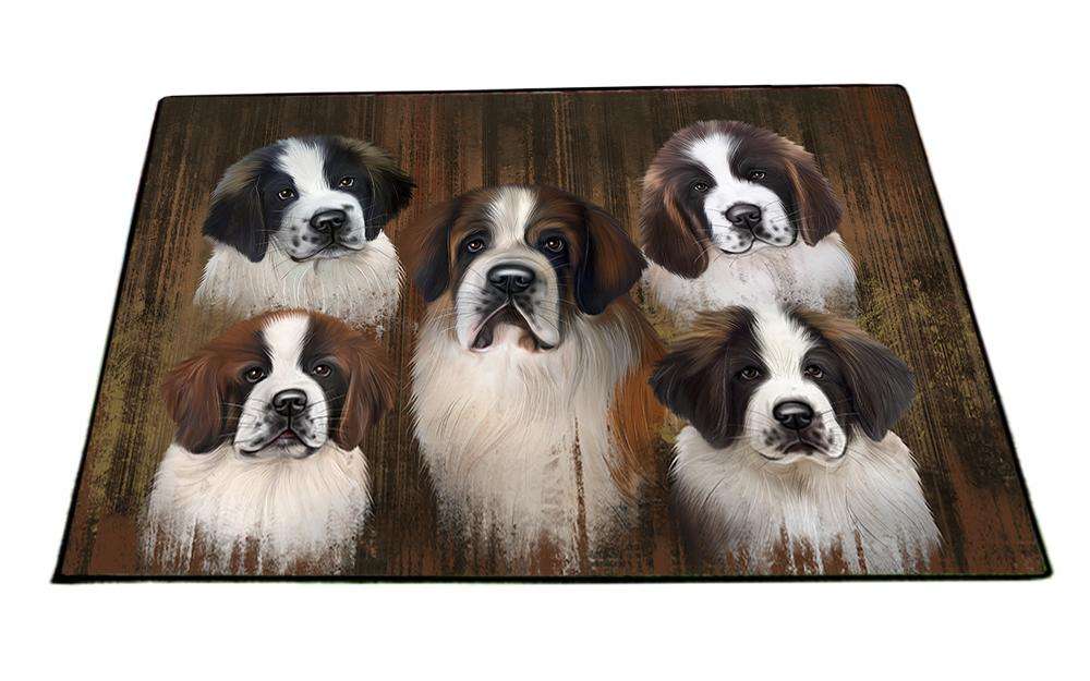 Rustic 5 Saint Bernards Dog Floormat FLMS49884