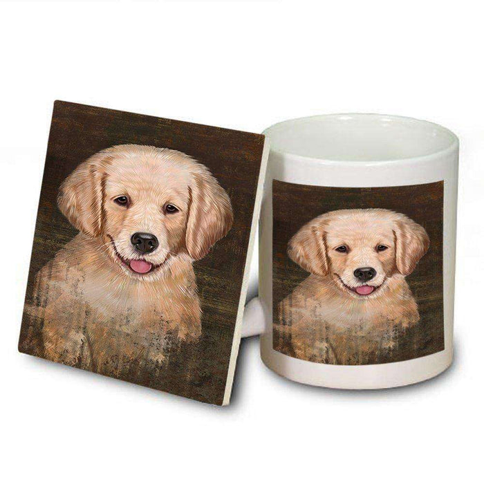 Rustic Golden Retriever Dog Mug and Coaster Set MUC48237