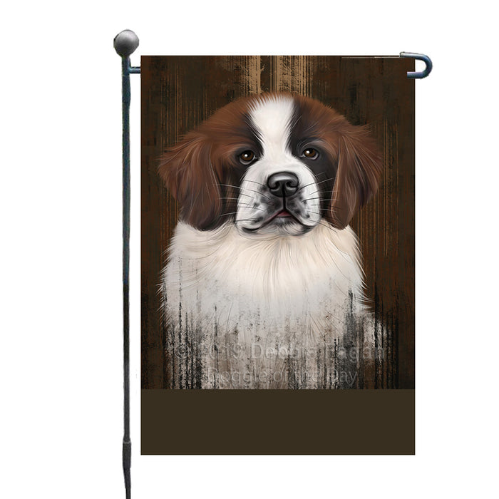Personalized Rustic Saint Bernard Dog Custom Garden Flag GFLG63611
