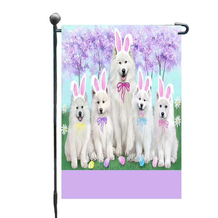 Personalized Easter Holiday Samoyed Dogs Custom Garden Flags GFLG-DOTD-A58985