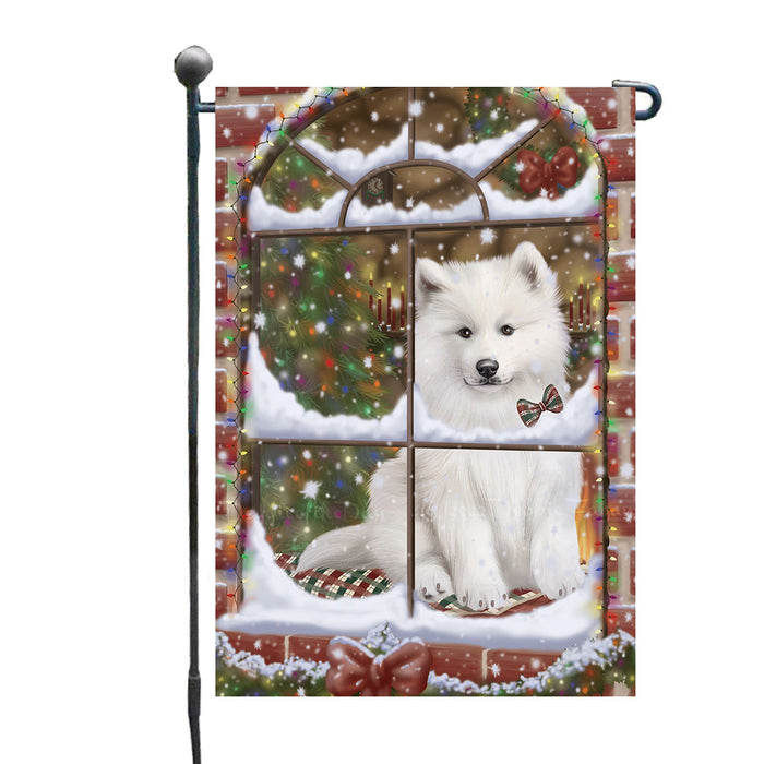 Please come Home for Christmas Samoyed Dog Garden Flags Outdoor Decor for Homes and Gardens Double Sided Garden Yard Spring Decorative Vertical Home Flags Garden Porch Lawn Flag for Decorations GFLG68855