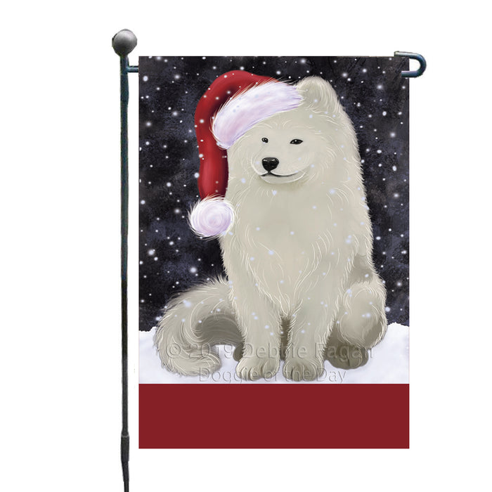 Personalized Let It Snow Happy Holidays Samoyed Dog Custom Garden Flags GFLG-DOTD-A62431