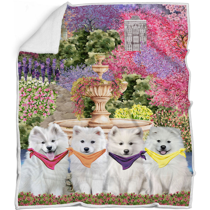 Samoyed Blanket: Explore a Variety of Custom Designs, Bed Cozy Woven, Fleece and Sherpa, Personalized Dog Gift for Pet Lovers