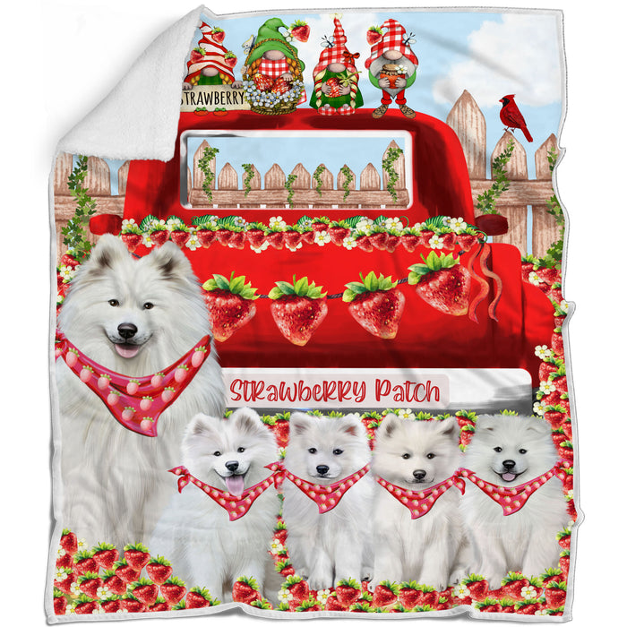 Samoyed Blanket: Explore a Variety of Custom Designs, Bed Cozy Woven, Fleece and Sherpa, Personalized Dog Gift for Pet Lovers