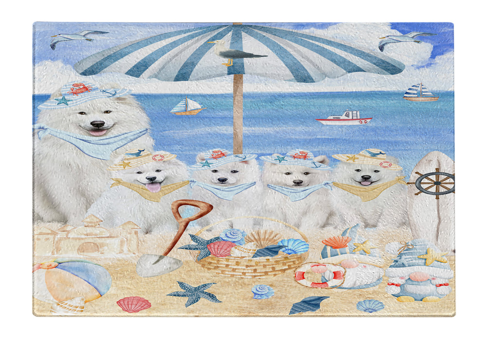 Samoyed Tempered Glass Cutting Board: Explore a Variety of Custom Designs, Personalized, Scratch and Stain Resistant Boards for Kitchen, Gift for Dog and Pet Lovers