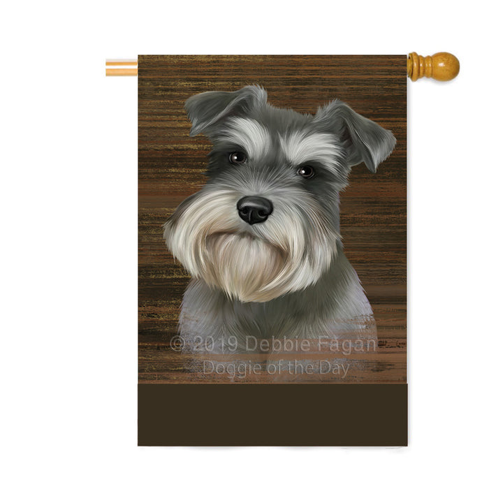 Personalized Rustic Schnauzer Dog Custom House Flag FLG64692