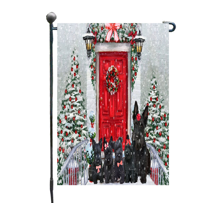 Christmas Holiday Welcome Scottish Terrier Dogs Garden Flags- Outdoor Double Sided Garden Yard Porch Lawn Spring Decorative Vertical Home Flags 12 1/2"w x 18"h