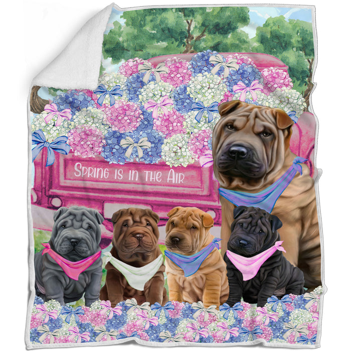 Shar Pei Blanket: Explore a Variety of Designs, Personalized, Custom Bed Blankets, Cozy Sherpa, Fleece and Woven, Dog Gift for Pet Lovers