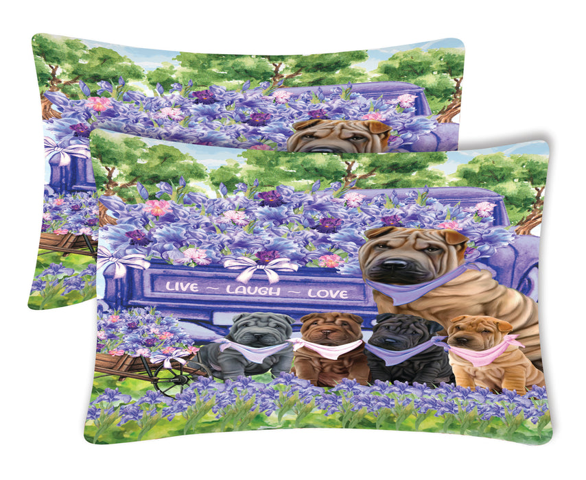 Shar Pei Pillow Case with a Variety of Designs, Custom, Personalized, Super Soft Pillowcases Set of 2, Dog and Pet Lovers Gifts